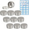 ZEOABSY Pack of 10, Empty 150ml Silver Aluminium Tins with Screw Lids Round Cosmetics Containers Pots Storage Jars for Lip Balm DIY Candle Salve Powder Crafts with 5 Spatula, 1 Labels