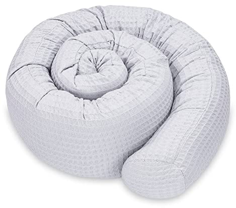 Totsy Baby Seitenschläferkissen Bettschlange Body Pillow 300 cm Baumwolle Waffel- Kopfkissen lang Bettrolle Schlafkissen Nackenrolle Kissen Senfgelb
