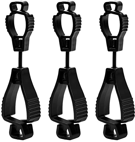 3 Stück Arbeitshandschuhe Halter, Handschuhclips, Handschuh Grabber Clip, Handschuh Halterung, Rutschfeste Handschuh Klammern Schwarze Handschuhhalter für Arbeiter Feuerwehrleute Gärten Baustellen