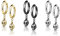 beyoutifulthings 3er Set Damen Creolen Ohr-Hänger Totenkopf-Anhänger Ohr-ringe Ohr-stecker Ohringe Silber Gold Schwarz