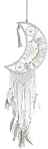 Dreamcatcher Mond im Boho-Style, 3 Varianten, Traumfänger gehäckelt, 16 cm, 22 cm oder 32 cm Durchmesser (32 cm)