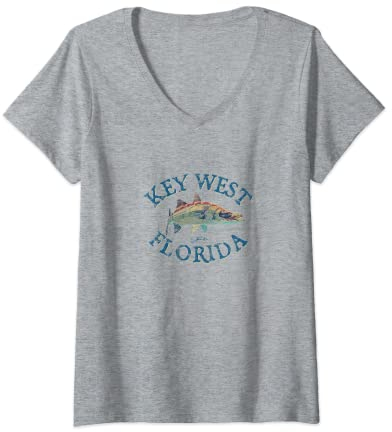 Damen Combs: Key West, FL, Snook T-Shirt T-Shirt mit V-Ausschnitt