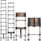 Loft Ladders Telescopic Ladders Extendable Ladder, Multi Purpose Portable 3.2M/10.5FT Stainless Steel Ladder, Folding Step Attic Ladder for Household or Outdoor Work, 150kg Capacity EN131 Standard