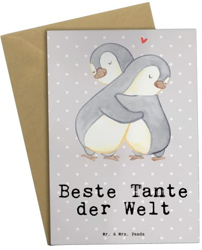 Mr. & Mrs. Panda Klappkarte Pinguin Beste Tante der Welt - Geschenk, Taufe, Dankeschön, einladungskarten, Familie, weihnachtskarten, glückwunschkarten, Geschenkidee, Nichte, osterkarte, Patentante