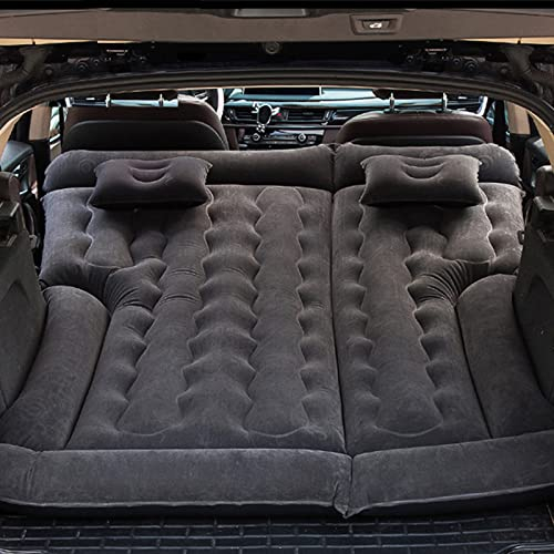SIGOEC Auto Matratze Auto Bett Luftmatratze für Nissan X-Trail Qashqai Beflockter Stoff Einfach zu Säubern mit Luftpumpe e 2 Kissen(Color:Schwarz)
