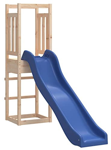 vidaXL Outdoor Playset, Playground Set for Garden Patio Kids, Playhouse with Slide, Wooden Climbing Frame for Age 4 Years and Over, Solid Wood Pine