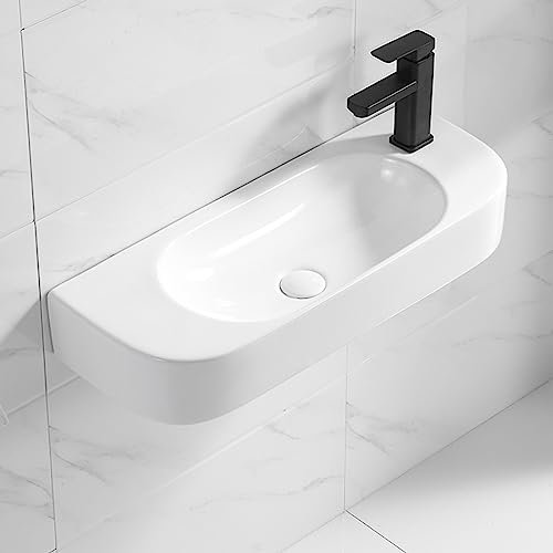28 * 11 Wc Avec Lave Main Intégré Vitreous China Salle De Bain Lavabo, Murs Navires À Paroi Porcelaine Coramic Corner Sinon Small Basin Basin En Céramique Lavage En Céramique ( Color : Hot and cold
