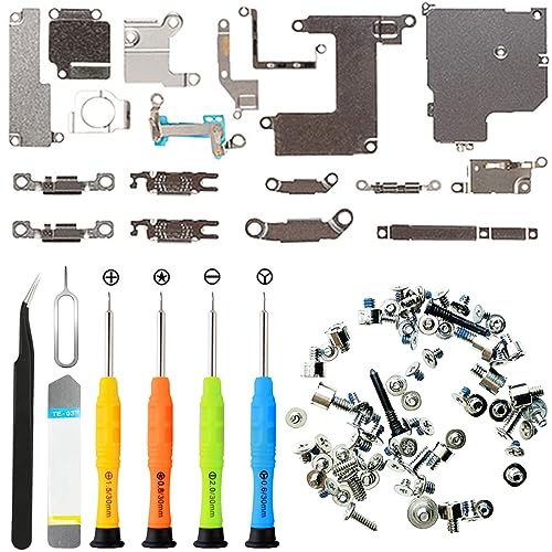 ZHUROUPU für iPhone 13 Pro 6.1 Schraubes Schrauben Kit und Full Set klein Metall interne Halterung Teile Shield Teller inclu Unterseite Pentalobe Schraube Ersatz Teil + Werkzeug Kit