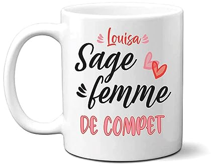 Lalasol Mug Sage-femme Personnalisé – Idée Cadeau Pour Sage-femmes – Tasse Cadeau Merci Sage-femme – Imprimé en France