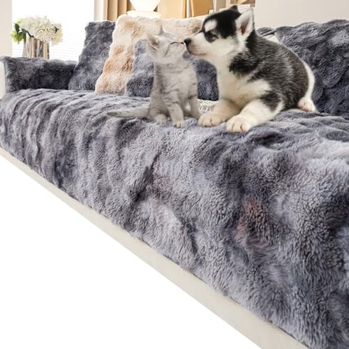 Sofabezug Sofa Überzug Ecksofa L Form Couch überwurf,Plüsch Superweich Sofaüberwurf rutschfest Sofabezug Sofaüberwurf Verdicktes Dekoration Für 2 3 Sitzer Sofa ( Color : #1 , Size : 70x70cm/27x27 )
