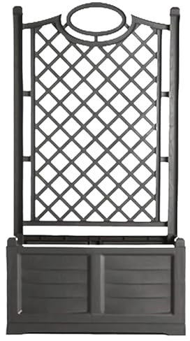 Sicignano | Fioriera Separé con Spalliera, Resistente - Divisorio Giardini Terrazze Balconi - Dividere Spazi Interni - 80x42x150 cm, 120 lt (Ferro Battuto)