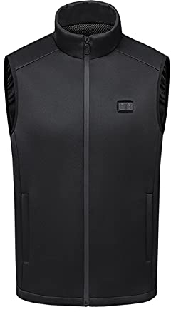 UnoSheng Paris Vêtement de sport à manches longues Gilet de sport rembourré pour homme Gilet de poche Chauffant Chaud Hiver Coton Manteaux & Vestes Flasque Costume, Noir , XXXXXXL