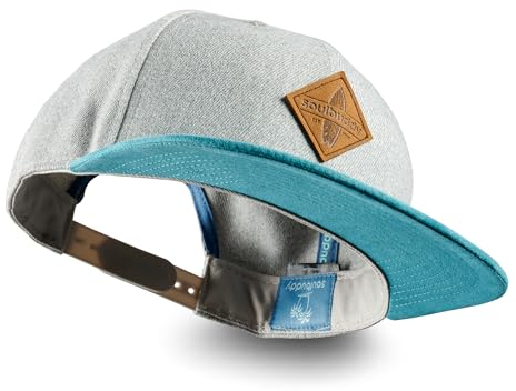 Soulbuddy Kappe Herren Cap Damen - Basecap - Baseball Caps für Männer - Mütze - Urlaub Must Haves - One Size - Unisex - Grau-Petrol