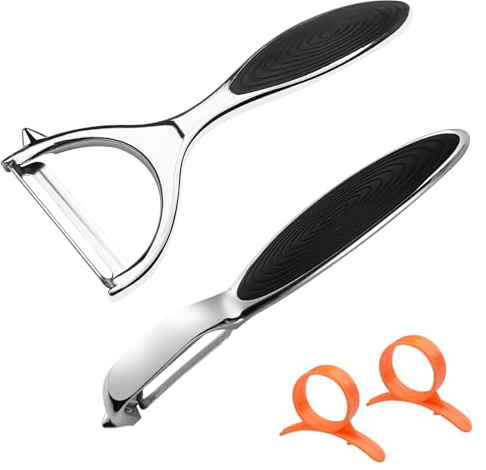 Lectorias Lot de 2 Econome Legumes, Epluche Legume Cuisine, Eplucheur Pomme de Terre, Économe Légumes, Éplucheur Pomme, Couteau Econome Carotte, Universel Peelers pour Vegetables, Carottes, Fruits