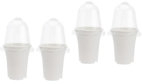POPETPOP 4 Piezas Cubierta De Asfixia Maceta con Tapa Protector De Cúpula Vegetal Plantas De Plastico Jardinera Maceta De Jardineria El Plastico Vaso De Papel Hidratante