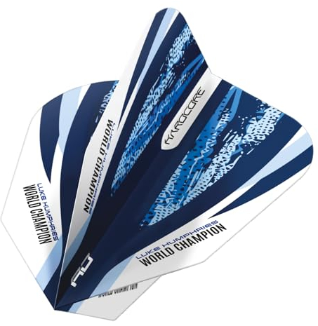 RED DRAGON Luke Humphries World Champion V-Standard-Dart-Flights, Blau und Weiß, 3 Sets pro Packung (insgesamt 9 Dart-Flights