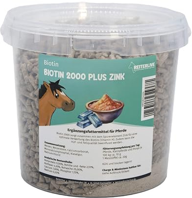 Reiterlive Biotin 1,5kg - Biotin 2000 für Ihr Pferd - Ergänzungsfuttermittel