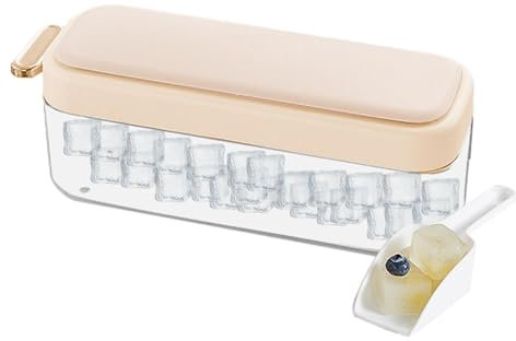 Zone Eiswürfelbereiter für Gefrierschrank mit Deckel und Mülleimer, Eiswürfelform für Getränke, Kaffee und Cocktails, Gefrierschrank-Eisbehälter