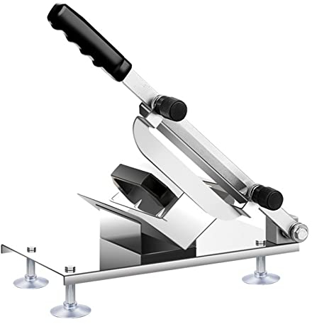 MLUENF Manual Ribs Meat Chopper Slicer Stainless Steel Hard Bone Cutter Beef Mutton Household Vegetable Food Slicer Slicing Machine for Home Cooking
