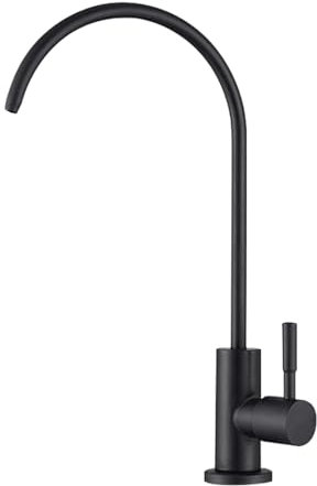 YWJFSA Rubinetto Per Acqua Purificata Depuratore Rubinetto Cucina Rubinetti Da Lavello Per Cucina Acciaio Inossidabile 1/4,Nero
