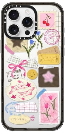 CASETiFY Impact iPhone 16 Pro Max Case [Slim / 8.2ft. 4X Military Grade Drop Protection/Wireless Charging Compatible] - You are Stars Collage - Clear Black