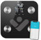 TrueLife FitScale W6 BT Personendiagnostische Bluetooth-Waage, Messung mit bioelektrischer Impedanzanalyse, 19 messbare Körperindizes, farbiges LCD-Display, bis zu 8 Benutzer, mobile App (Schwarz)