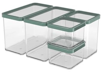 Rotho Loft Set Vorratsdosen 5 tlg. LOFT, Kunststoff (PP) BPA-frei, transparent, (32.3 x 22.3 x 16.6 cm)