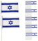 Wedhapy Mini Drapeau israélien 100 pcs Petits Drapeau israélien sur des bâtons 8,3x5,5 Pouces Mini Drapeau Country Drapeau de Bureau à la Main Flag International conférence Internationale israélienn