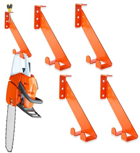 3 in 1 Chainsaw Holder 10 - Heavy Duty Chainsaw Wall Mount, 10 Gauge Steel Chain Saw Hanger for Garage Organization, Hefty Rack Storage Organizer for Chainsaw Accessories and Tools, 180lbs Capacity