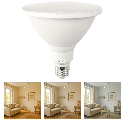 NCC-Licht LED Lampe PAR38 Reflektor 110° 15W E27 CCT 2700/4000/6500K, IP65 wasserfest, Ersatz für Reflektorlampe 75W