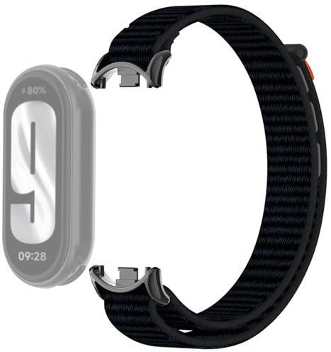 OUTPUTBT Armband mit Metall Adapter für Xiaomi Smart Band 10/9/8 Armbänder Nylon Geflecht Sport für Mi Band 10/9/8 für Damen Herren