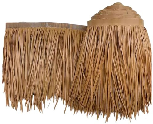 YZRXD Chaume de Toiture de Paille Tiki Feuilles Toit de Chaume de Palmier Ignifugé Panneaux de Toit de Palme Décorations De Fête Hawaïen Parasol Jardin Gazebo(Size:0.5x1m/19x39in,Color:Natural)