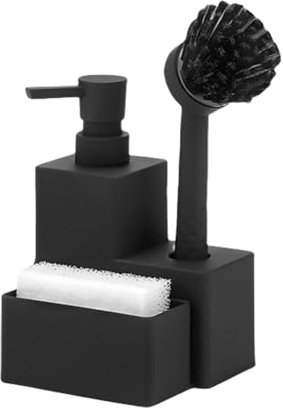 Dispensador 3 En 1 para Lavaplatos with Soap Dispenser Y Cepillo, Fácil De Limpiar Y Montar En La Pared Space-Saving Kitchen Gadgets