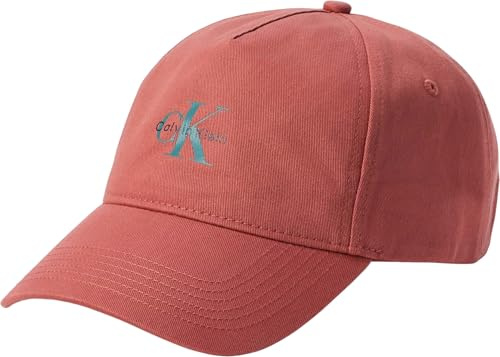Calvin Klein Herren Cap Mono Logo Panel aus Baumwolle, Orange (Faded Flower), Einheitsgröße