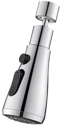 SIGANDG Kitchen Tap Spray Head, 360° Swivel Spout, Kitchen Sink Tap | Taps Faucet Attachment Spray with 3 Modes, Replacement Taps Aerator Sprayer Accessories