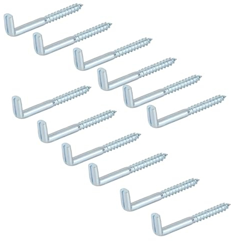 Schraubhaken gerade mit Schlitz 5,8x65mm, 30 Stück Hakenschrauben, Verzinkter Schraubenhaken aus Stahl, Rostfrei für für den Innen- und Außenbereich, Zuverlässig Montierbar in Holz, Beton, Gipskarton