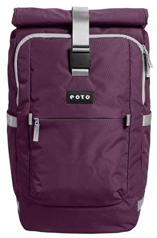 eoto Rucksack TALL41 Weinrot, Roll Top für Uni, Reisen, Job und Freizeit, nachhaltig, ergonomisch, wasserabweisend, Multifunktions-Rucksack, Reiserucksack, Damen, Herren, 41 L