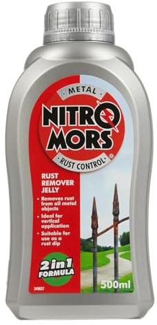 Rust Remover Gel, Non-Drip Rust Cleaner for Metal Surfaces, Ideal for Vertical Use on Tools, Car Parts & Garden Equipment, 500ml