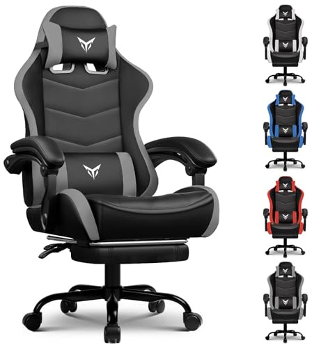 GTPLAYER Gaming Chair for Adults Heavy Duty Computer Chairs with Footrest Linkage Armrest and Lumbar Support, Ergonomic Height Adjustable PC Chair