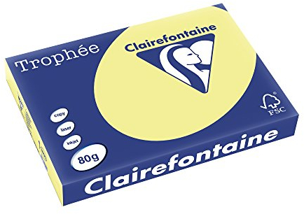 Clairefontaine Trophée 1890 Ramette de 500 feuilles papier 80 g Format A3 Jaune