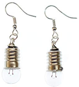 Miniblings Echte Glühbirnen Glühlampen Ohrringe versilbert | In Berlin von Hand montierter Ohrschmuck, mit Lampen und Licht