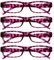 OPULIZE ACE Lesebrille für Damen und Herren - 4er-Pack - Schmaler Rechteckiger Rahmen - Komfort Federscharniere - Kratzfest - Rosa Schildpatt UVR +1.50