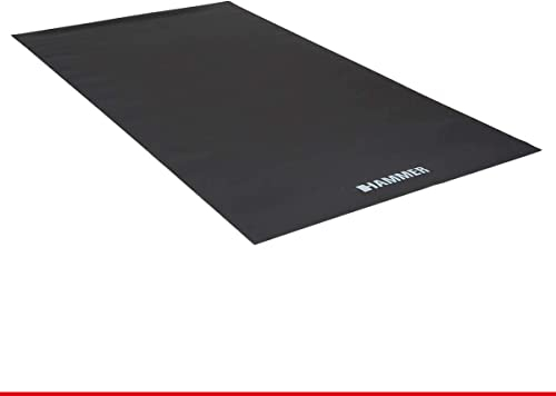 HAMMER Bodenschutzmatte Protekt - Geräuschdämmend und strapazierfähig, Ideal für Fitnessgeräte wie Crosstrainer und Heimtrainer, 120 x 60 cm, Schwarz