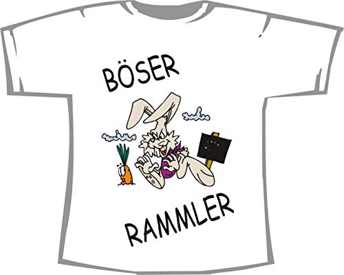 ShirtShop-Saar Böser Rammler; Fun T-Shirt weiß, Gr. XL