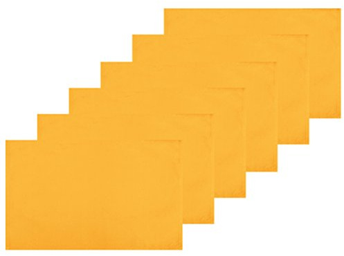 Bestlivings 6er Set Tischsets Platzset Tischuntersetzer Platzdeckchen Tischdeko Tischmatte Essensunterlage Maße 30x45 cm, Farbe: Hellorange - Marigold