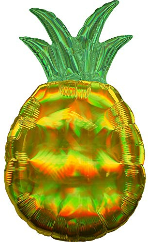 Amscan 3930401 - SuperShape Folienballon Pineapple, 43 cm x 78 cm, Luftballon, Heliumballon, Ananas