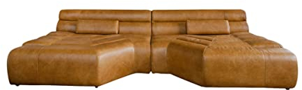 KAWOLA Big Sofa XXL Couch mega Sofa Tara Leder Velvet Vintage Wohnlandschaft mit Kissen Fernsehcouch große Sitzfläche 286x75x148cm