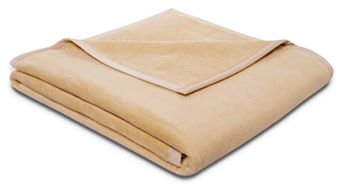 biederlack® Flauschige Kuscheldecke Pure Cotton I Made in Germany I Öko-Tex Made in Green I Wohndecke aus 100% Baumwolle in Beige I Couch-Decke 150x200 cm | nachhaltig produzierte Sofadecke