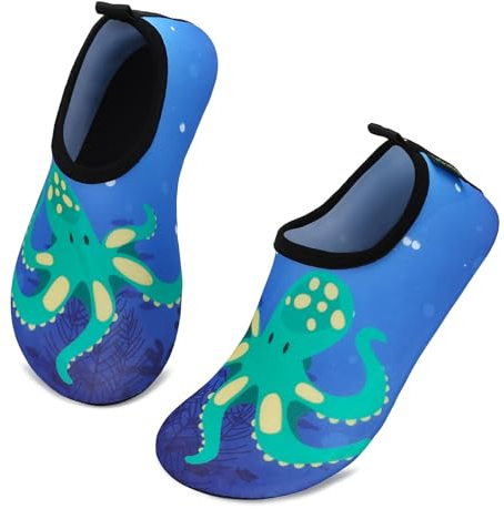 SAGUARO Scarpe da Sport Acquatici Ragazzi Ragazze Scarpette Scoglio Scarpe da Immersione Piscina Spiaggia Mare Fiume Nuoto Surf Vela Acqua Cycling per Bambini, Blu, 20/21 EU