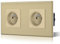 BSEED Prise Murale Prises de courant Alternatif 2 Gang Cadre en Verre Trempé Norme Française 16 Amp 240V 157mm Or